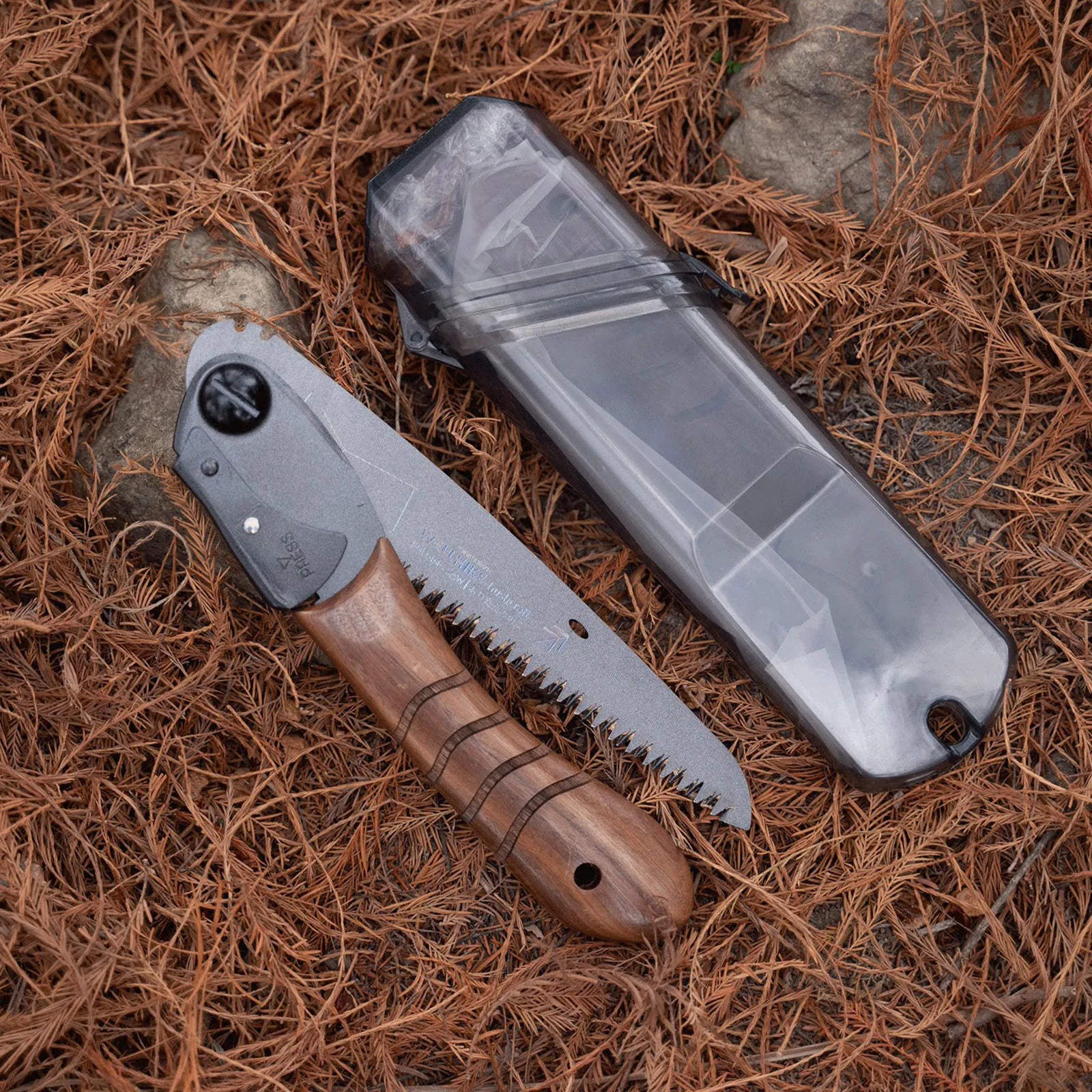 Folding Camp Saw Steel Walnut Wood Handle Camping Saw Cutting Camping