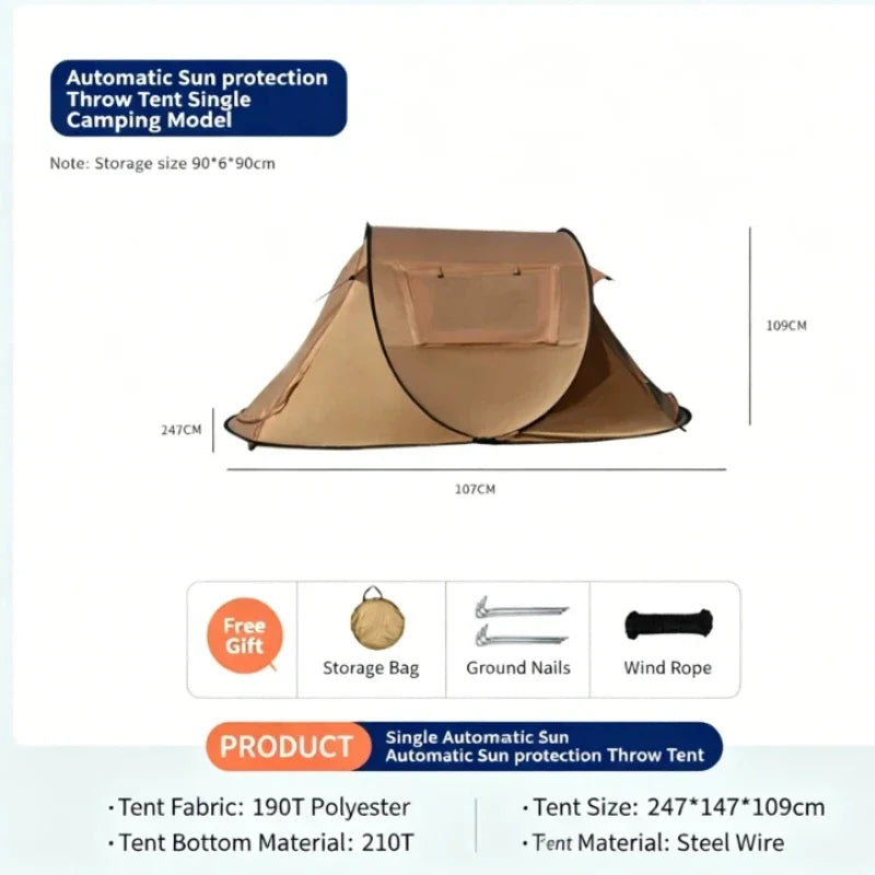1-2 Person Automatic Camping Tent Instant Pop Up Tent Waterproof Tent