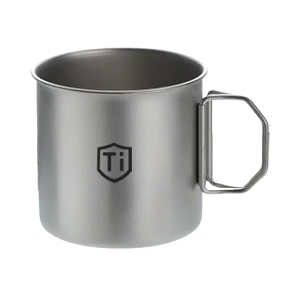 Ultralight Titanium Cup Water Cup Mug With Foldable Handle Outdoor Coffee Cup