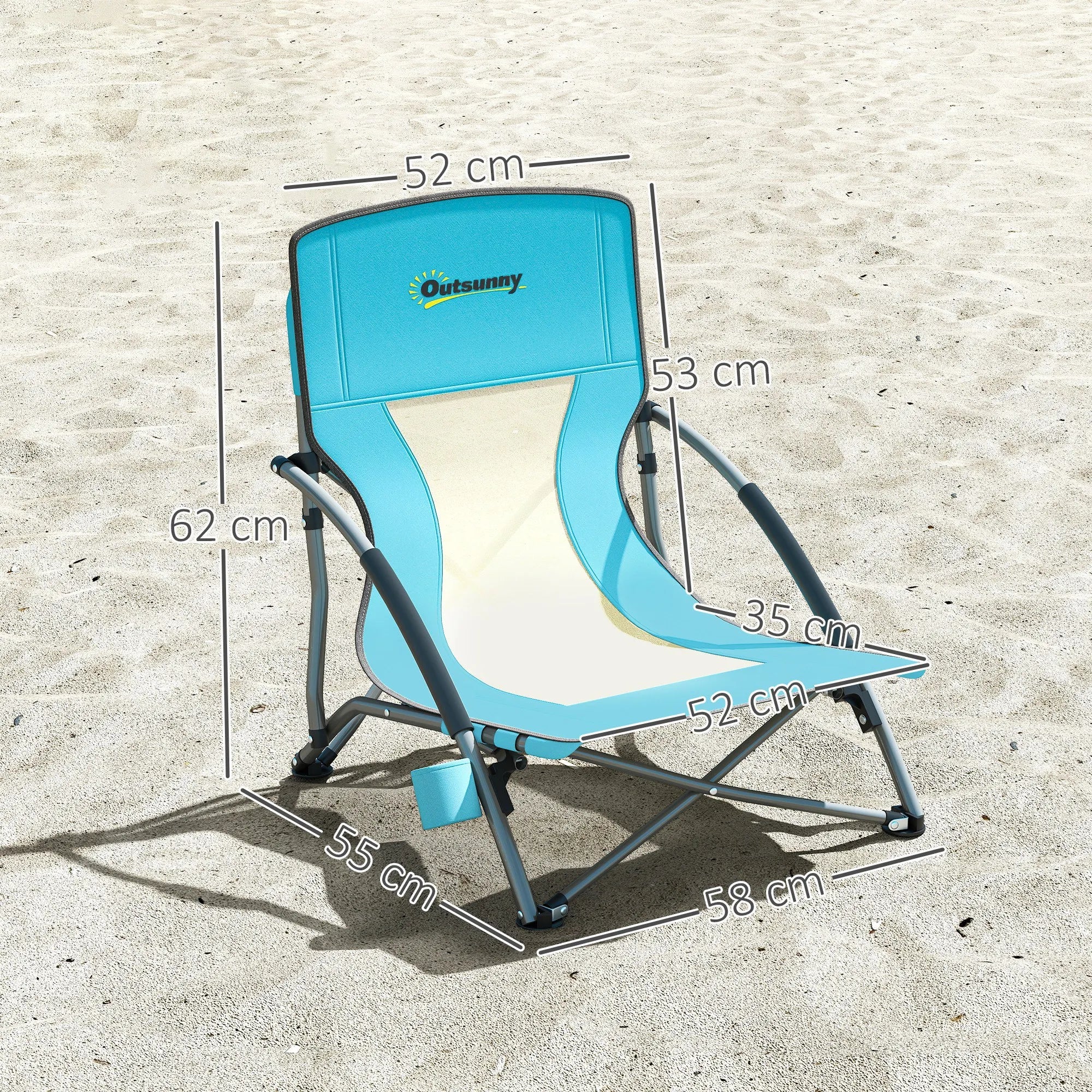 Beach Chairs Foldable Lightweight Folding Camping Chairs Carry Bag Cup