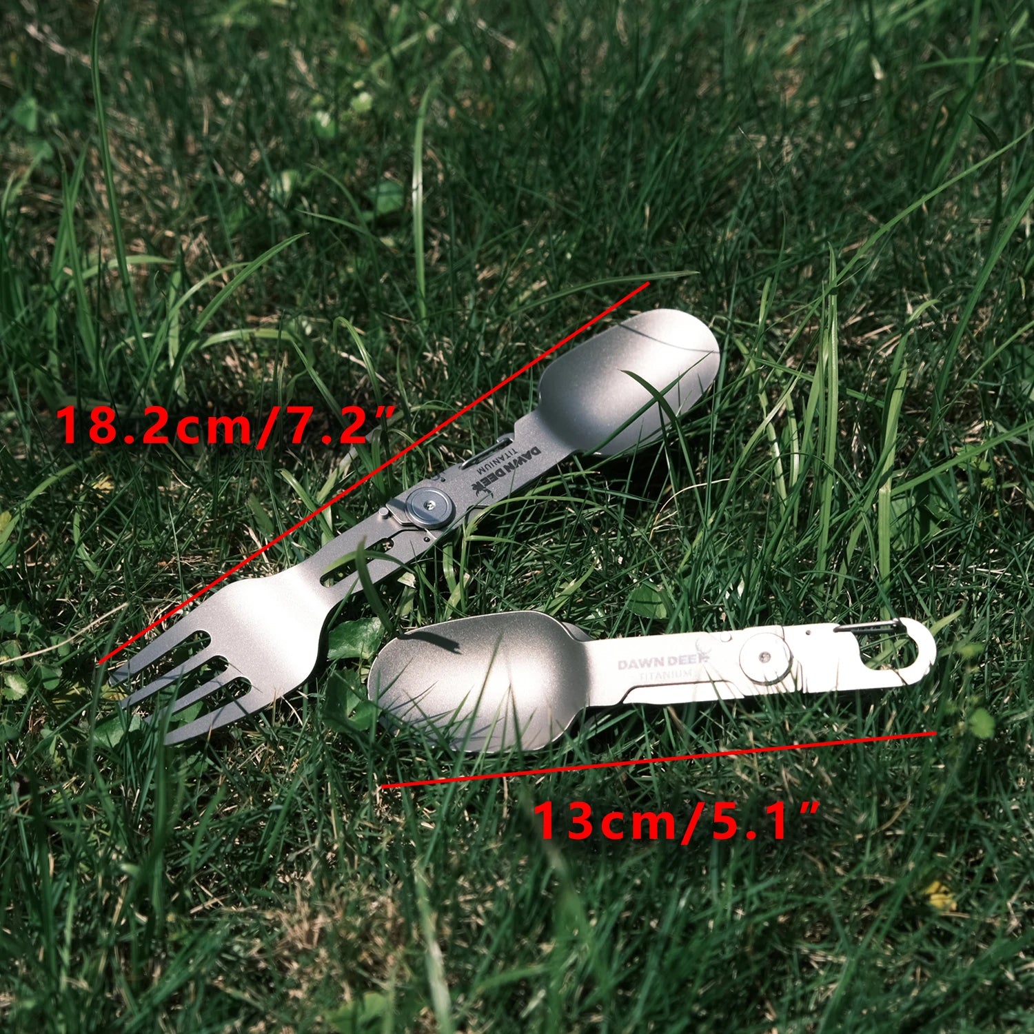 Titanium Folding Spoon and Fork for Camping, Multifunctional combination