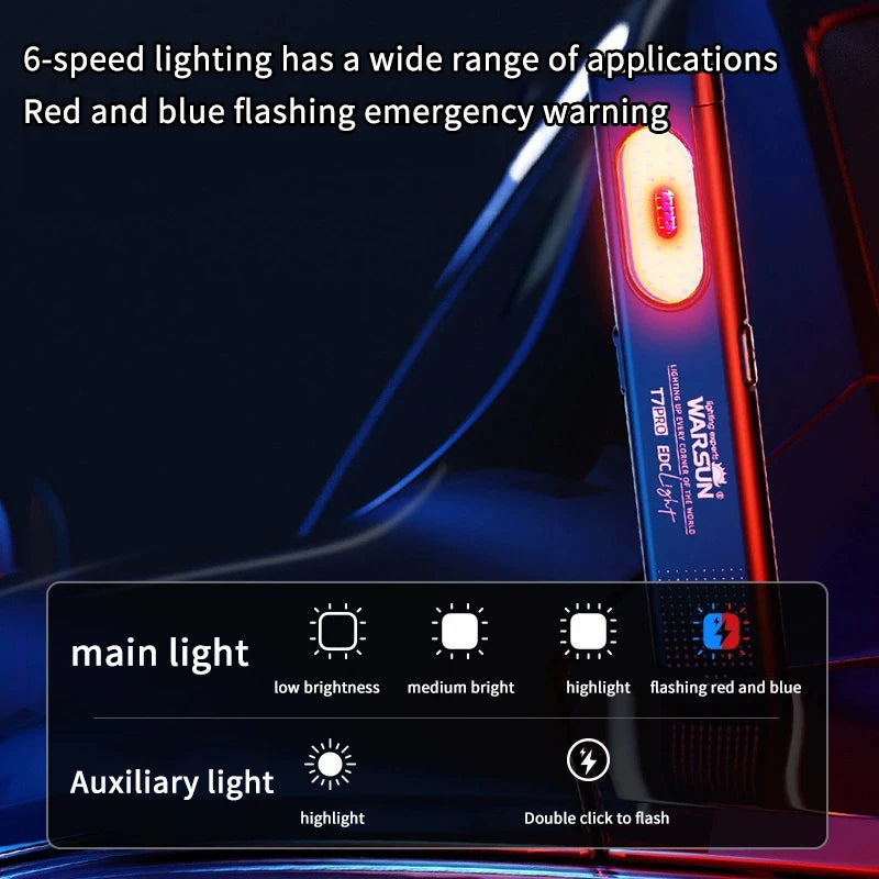 1PCS NEW USB-C Keychain Flashlight - Rechargeable LED Mini Torch Pocket Light