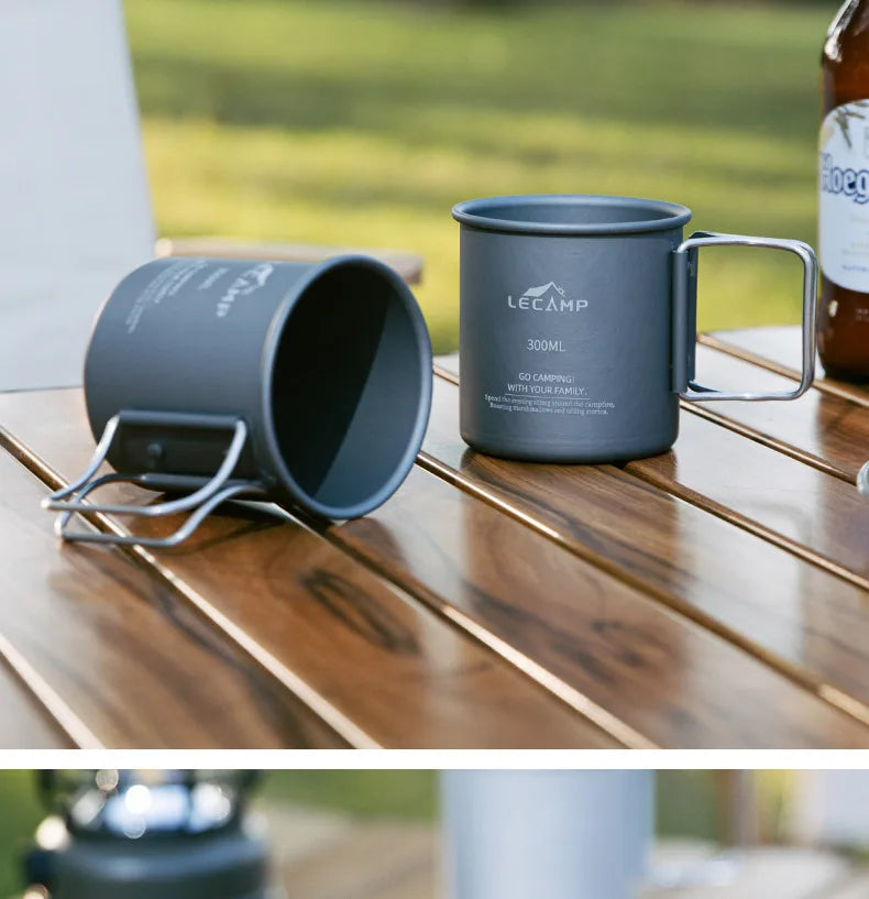 Outdoor Camping Fold Titanium Cup Travel Travel Cooking Set Cooking