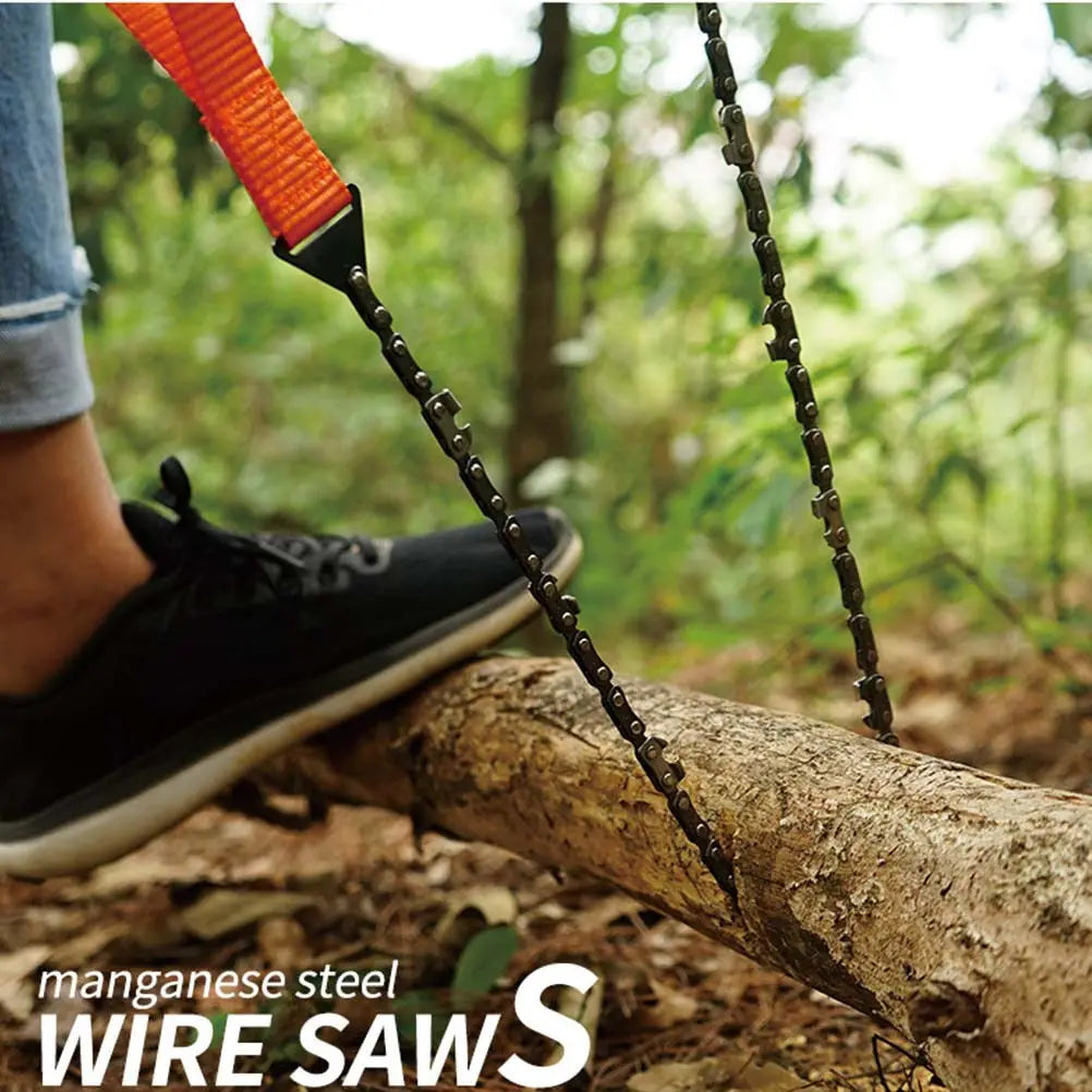Outdoor Hand Chainsaw Camping Sawing Tool Tree Cutting Cable