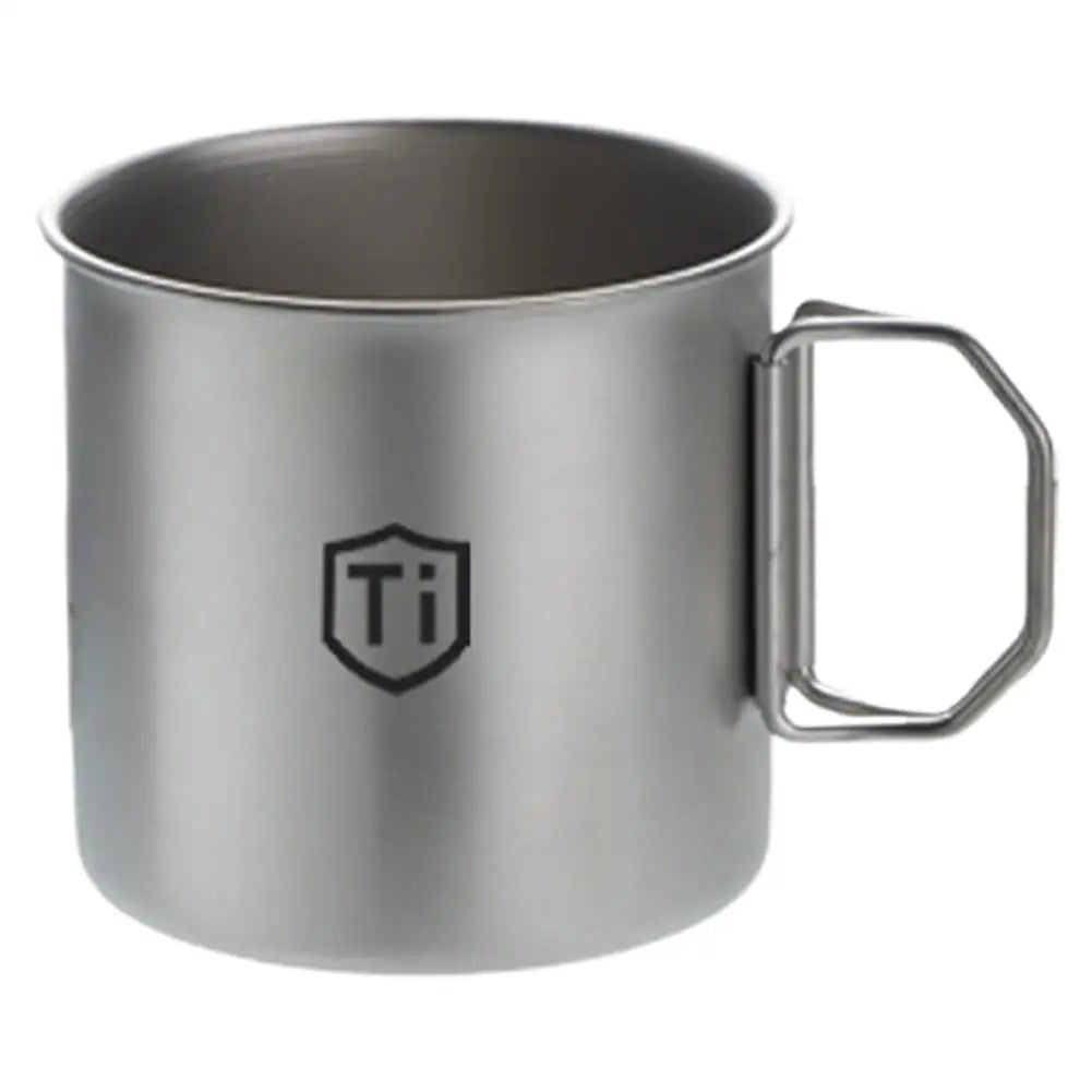 Ultralight Titanium Cup Water Cup Mug With Foldable Handle Outdoor Coffee Cup