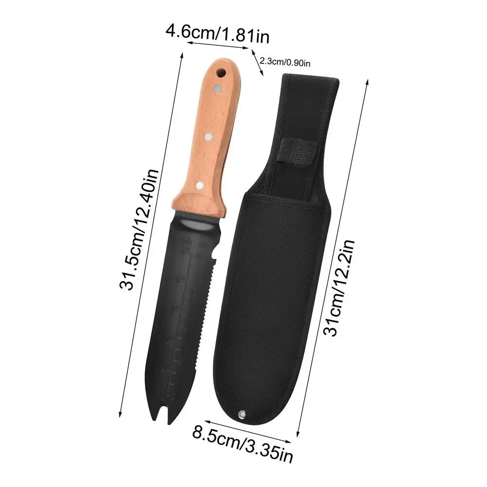 Stainless Steel Garden Shovel Ergonomic Digging Tool with Storage Bag Camping