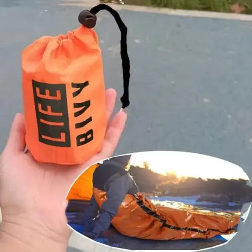 Emergency sleeping bag, polyester film Bivy Sack survival bag, suitable camping