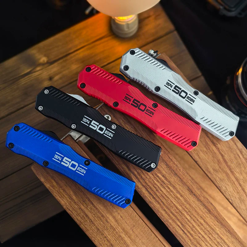 Knife Tech D2 Blade Zinc Aaluminum Handle Survival Pocket Knives Outdoor