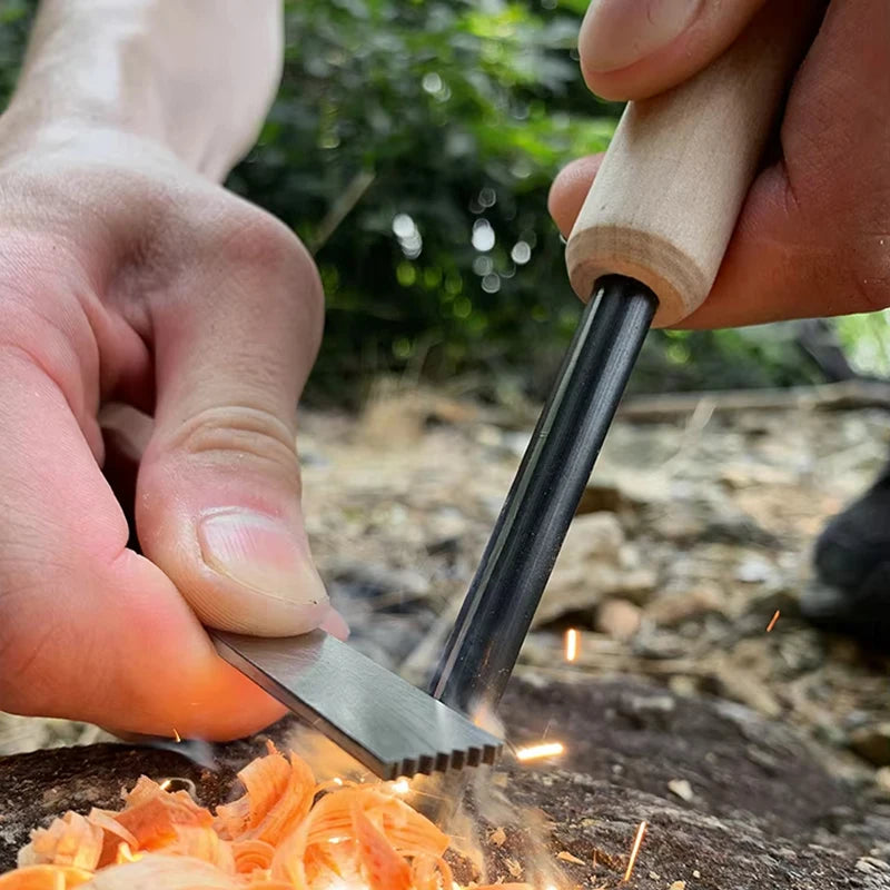 Outdoor Camping Flint Magnesium Rod Set Waterproof with White Steel Scraper