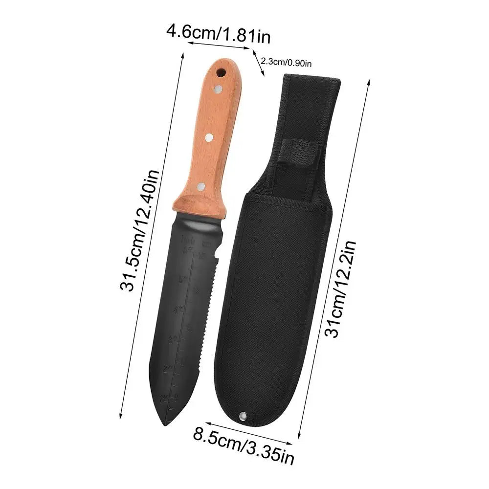 Stainless Steel Garden Shovel Ergonomic Digging Tool with Storage Bag Camping