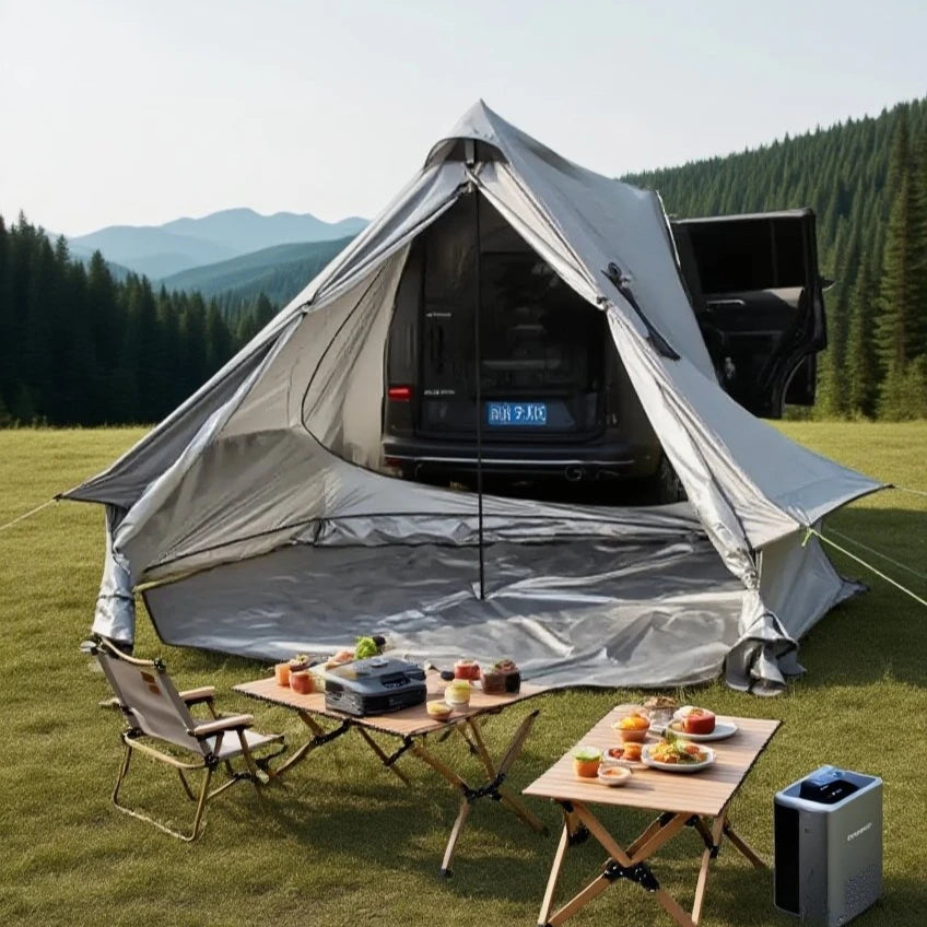 Camping Tent with Chimney & Stove Vent - 6-8 Person PU4000 Waterproof, Quic