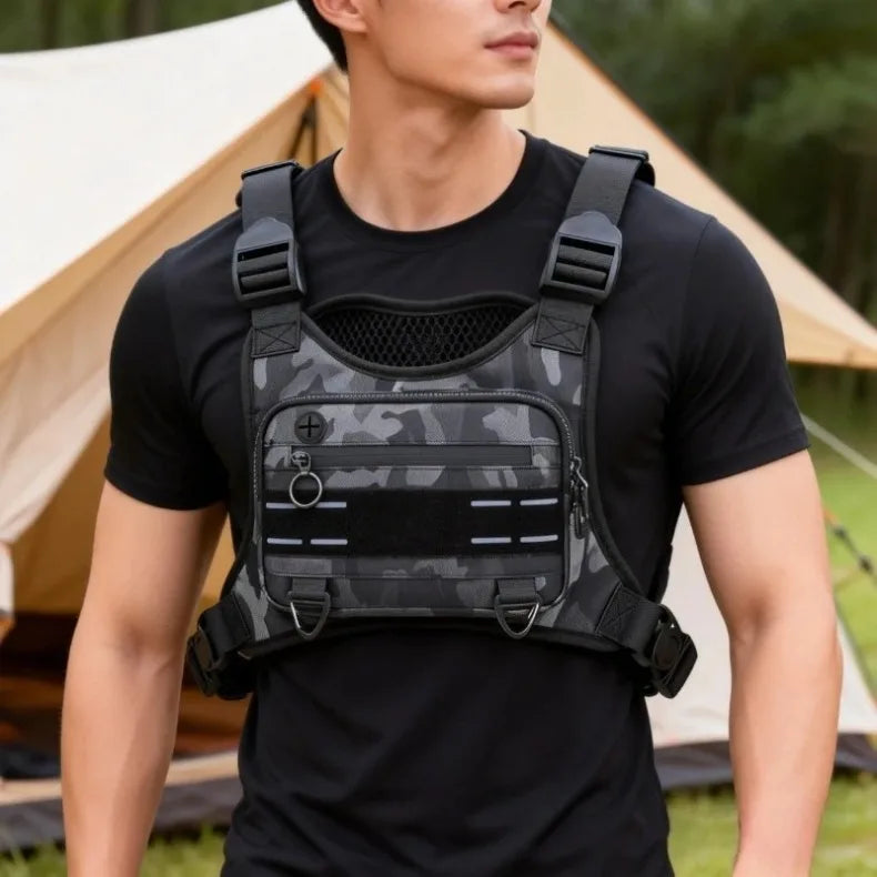 Sports Chest Bag Lightweight Waterproof Tactical Molle Hiking Camping Vest Bag