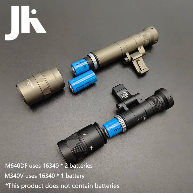 Tactical Flashlight M640 M340 Weapons Scout Light 20MM Picatinny Rail