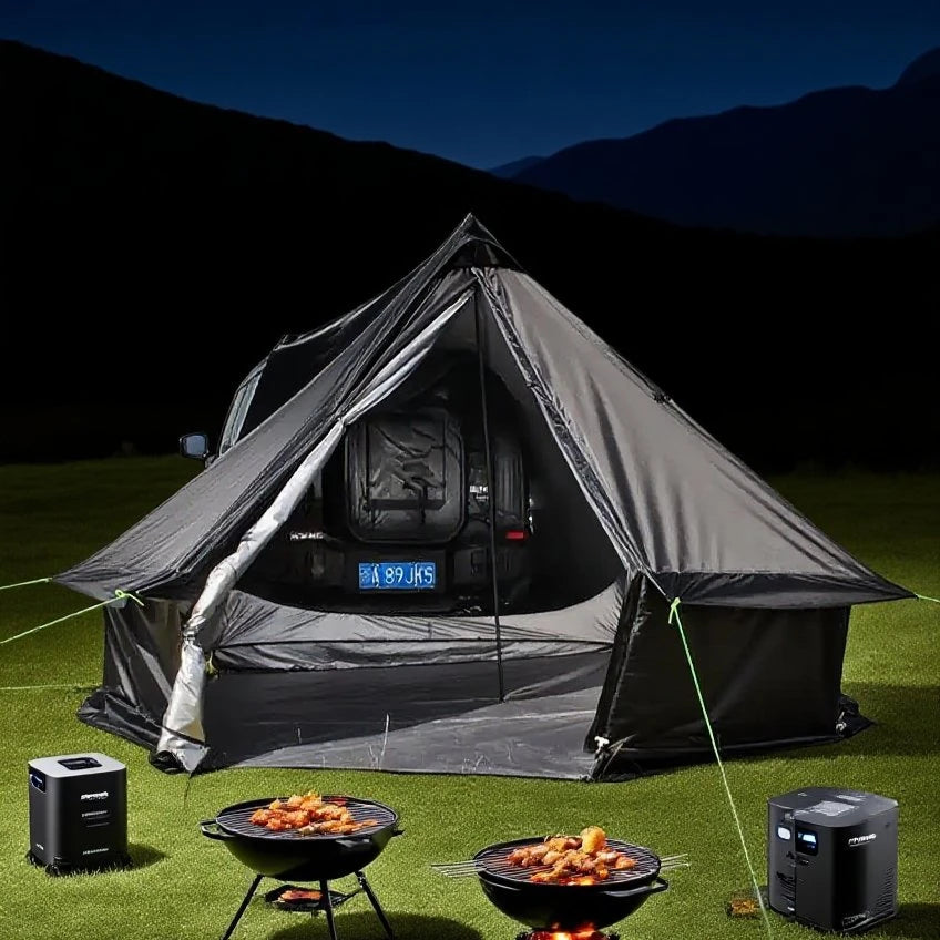 Camping Tent with Chimney & Stove Vent - 6-8 Person PU4000 Waterproof, Quic