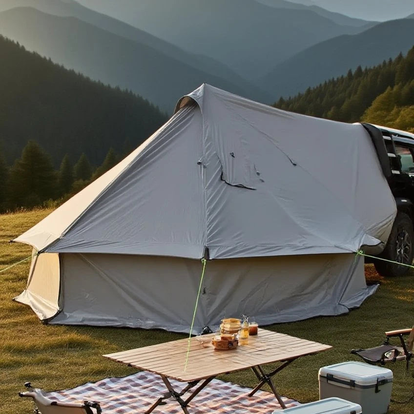 Camping Tent with Chimney & Stove Vent - 6-8 Person PU4000 Waterproof, Quic