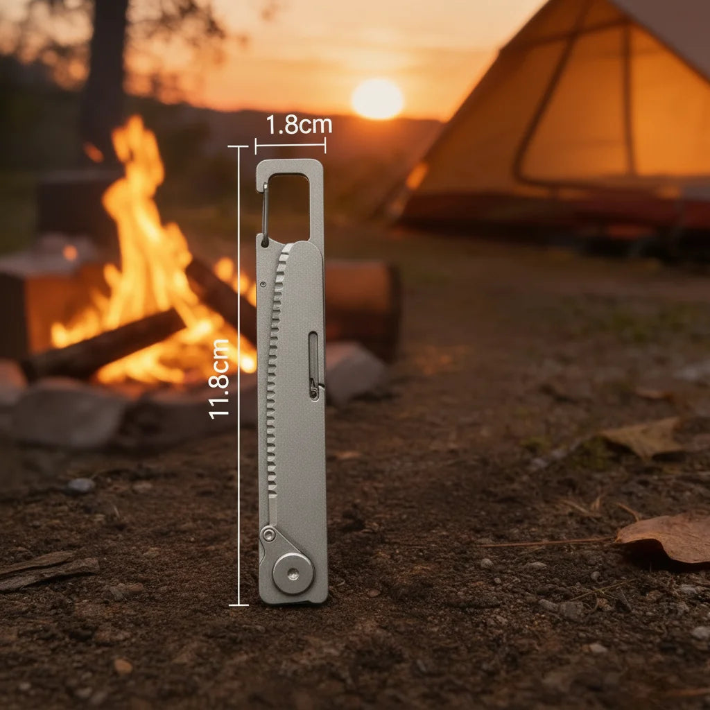 Titanium Folding Spoon and Fork for Camping, Multifunctional combination