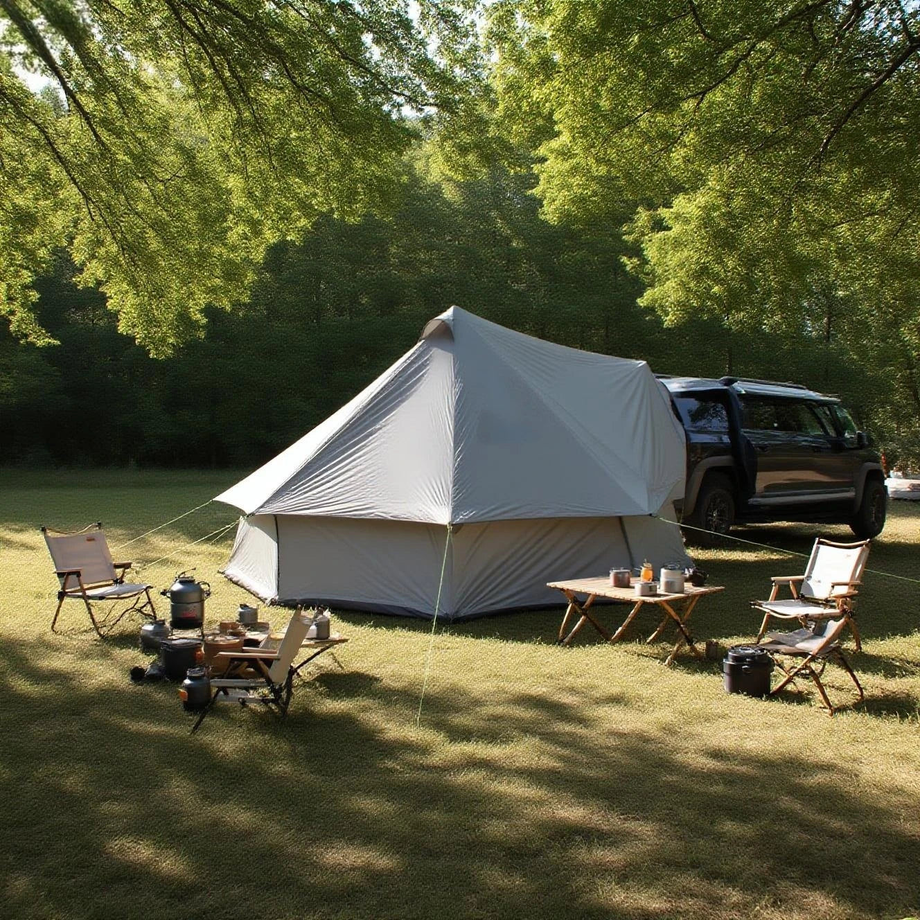 Camping Tent with Chimney & Stove Vent - 6-8 Person PU4000 Waterproof, Quic