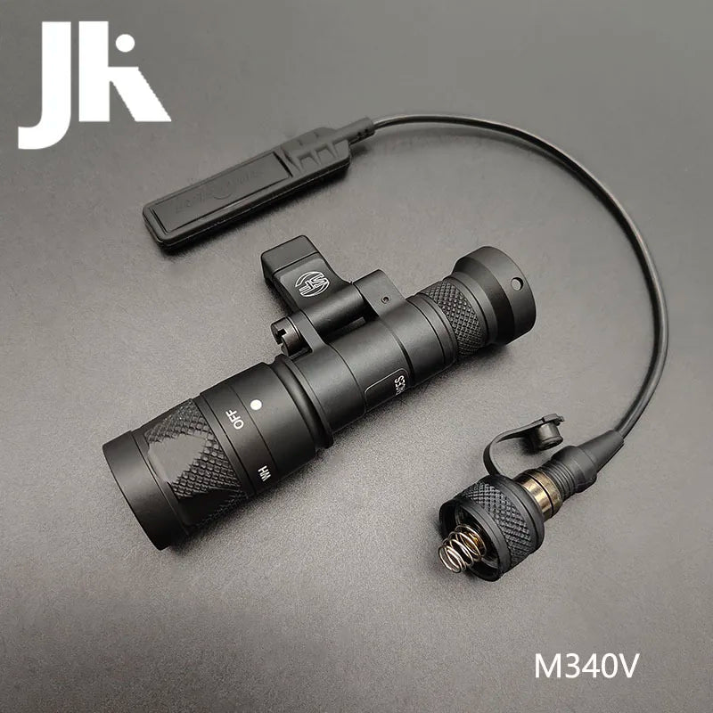Tactical Flashlight M640 M340 Weapons Scout Light 20MM Picatinny Rail